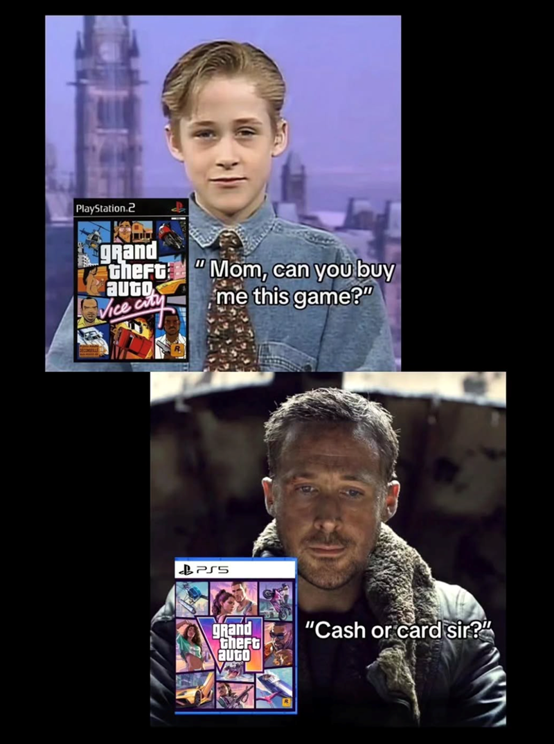 PlayStation.2 grand theft auto Vice city Mom, can you buy me this game?" BPS5 grand theft auto "Cash or card sir?"