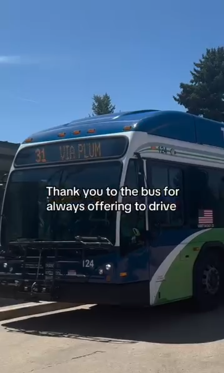 31 VITA PLUM Thank you to the bus for always offering to drive TRANS 124