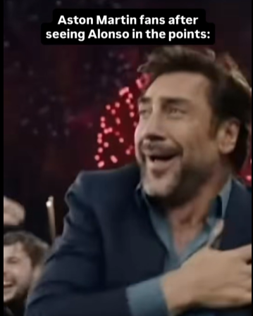Aston Martin fans after seeing Alonso in the points: