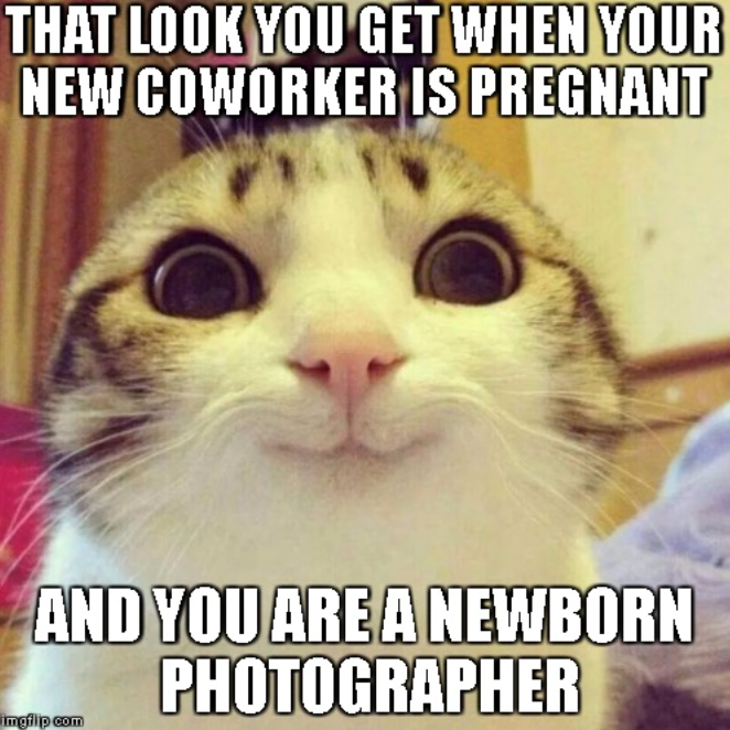 THAT LOOK YOU GET WHEN YOUR NEW COWORKER IS PREGNANT AND YOU ARE A NEWBORN PHOTOGRAPHER imgflip.com