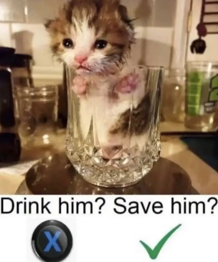 Drink him? Save him? X