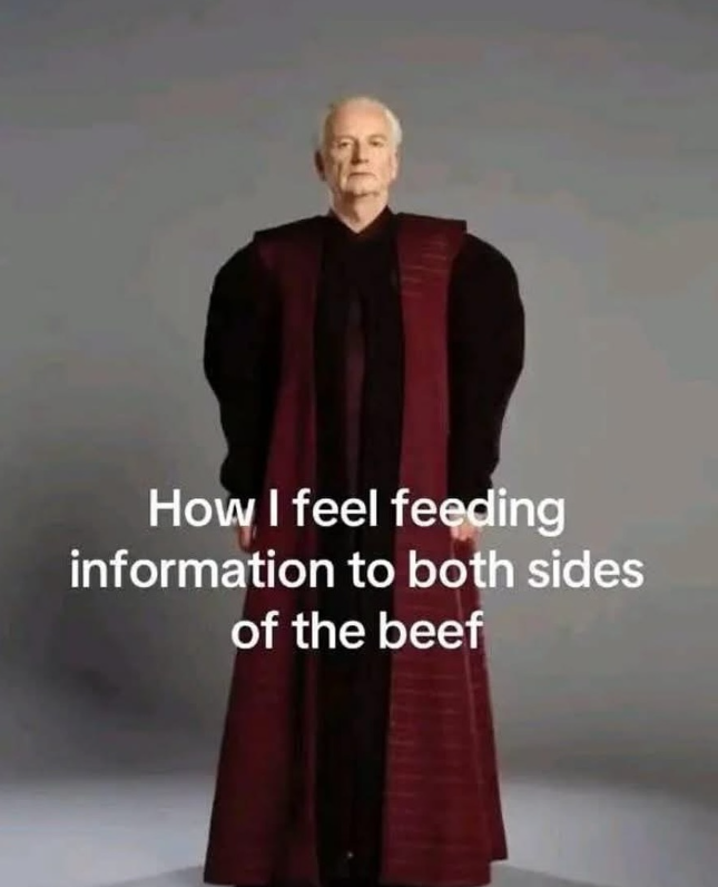 How I feel feeding information to both sides of the beef