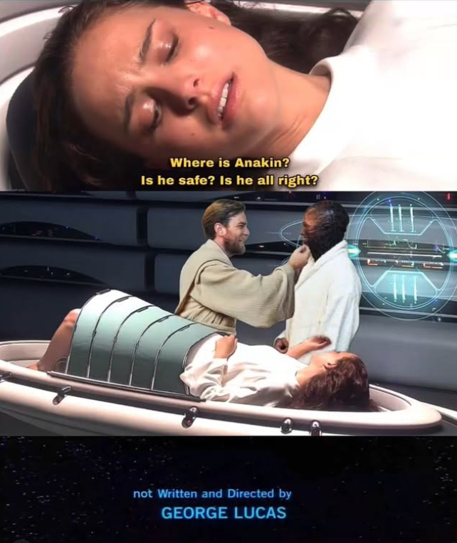 Where is Anakin? Is he safe? Is he all right? not Written and Directed by GEORGE LUCAS