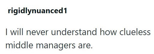rigidlynuanced1 I will never understand how clueless middle managers are.