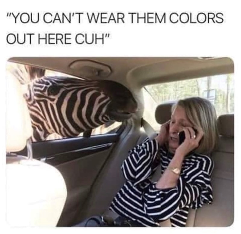 "YOU CAN'T WEAR THEM COLORS OUT HERE CUH"