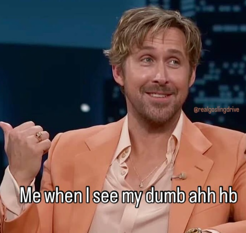 Brealgoslingdrive Me when I see my dumb ahh hb