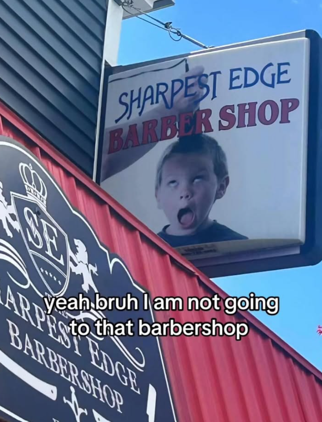 SHARPEST EDGE BARBER SHOP SE yeah bruh I am not going to that barbershop ARPES EDGE BARBERSHOP