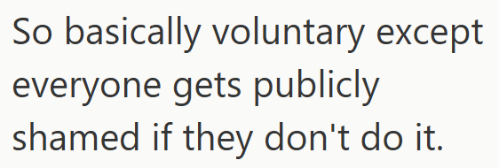 So basically voluntary except everyone gets publicly shamed if they don't do it.