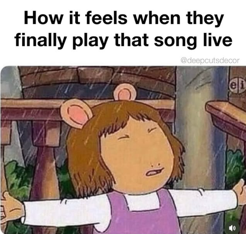 How it feels when they finally play that song live @deepcutsdecor ei