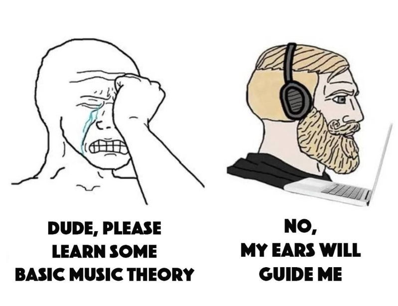 DUDE, PLEASE LEARN SOME BASIC MUSIC THEORY NO, MY EARS WILL GUIDE ME