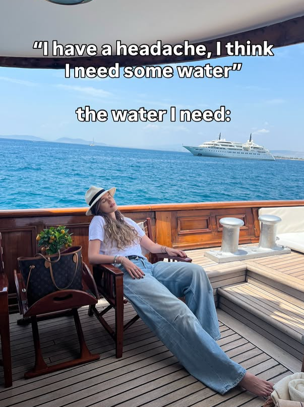 "I have a headache, I think Ineed some water" the water I need: