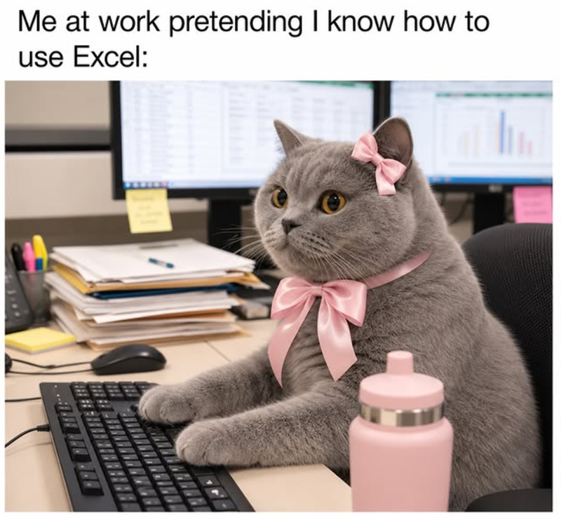 Me at work pretending I know how to use Excel: