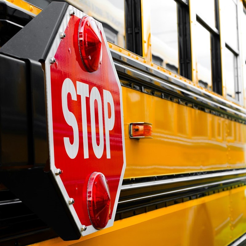A school bus on the way to school.