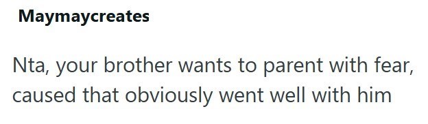 Maymaycreates Nta, your brother wants to parent with fear, caused that obviously went well with him