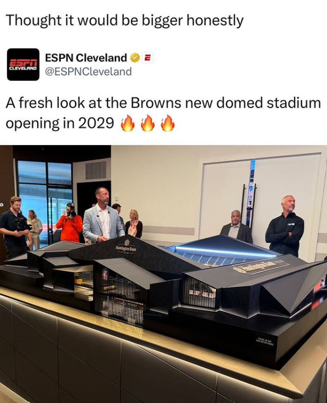 Thought it would be bigger honestly ESPO ESPN Cleveland E CLEVELAND @ESPNCleveland A fresh look at the Browns new domed stadium opening in 2029
