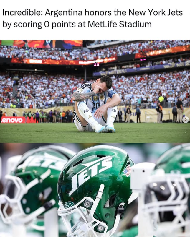 Incredible: Argentina honors the New York Jets by scoring O points at MetLife Stadium enovo JETS C