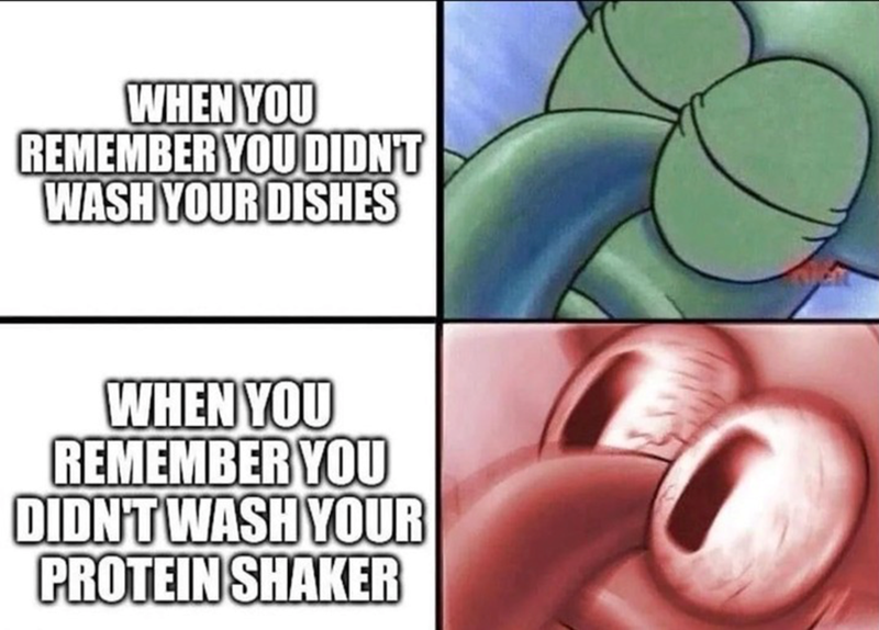 WHEN YOU REMEMBER YOU DIDN'T WASH YOUR DISHES WHEN YOU REMEMBER YOU DIDN'T WASH YOUR PROTEIN SHAKER