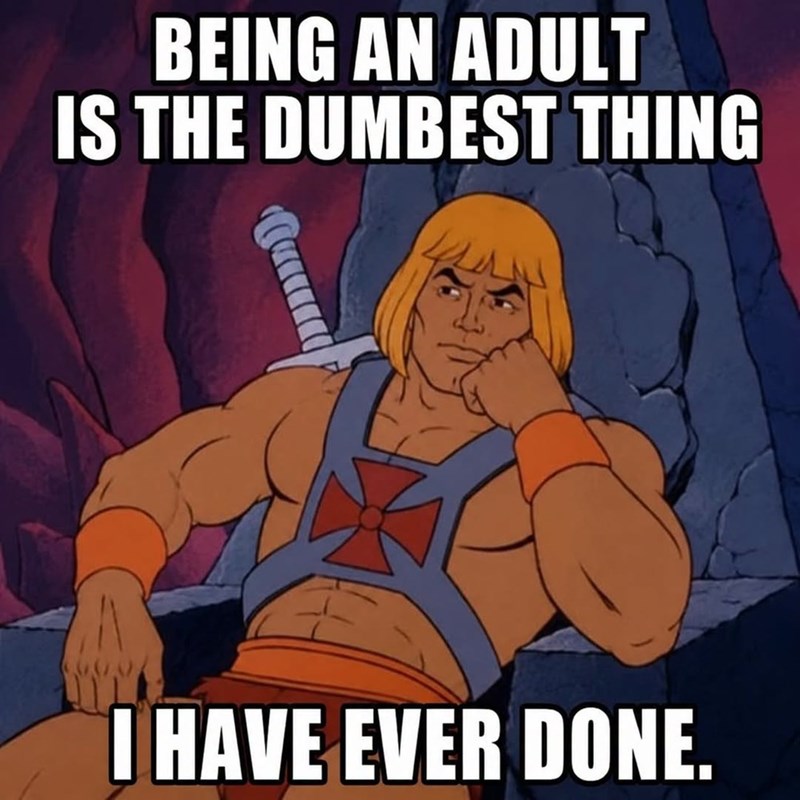 BEING AN ADULT IS THE DUMBEST THING I HAVE EVER DONE.