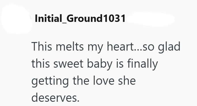 Initial_Ground1031 This melts my heart...so glad this sweet baby is finally getting the love she deserves.