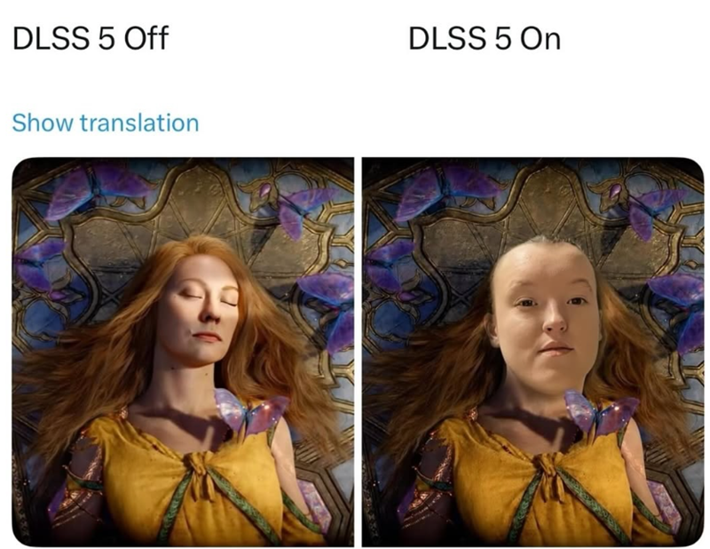 DLSS 5 Off Show translation DLSS 5 On