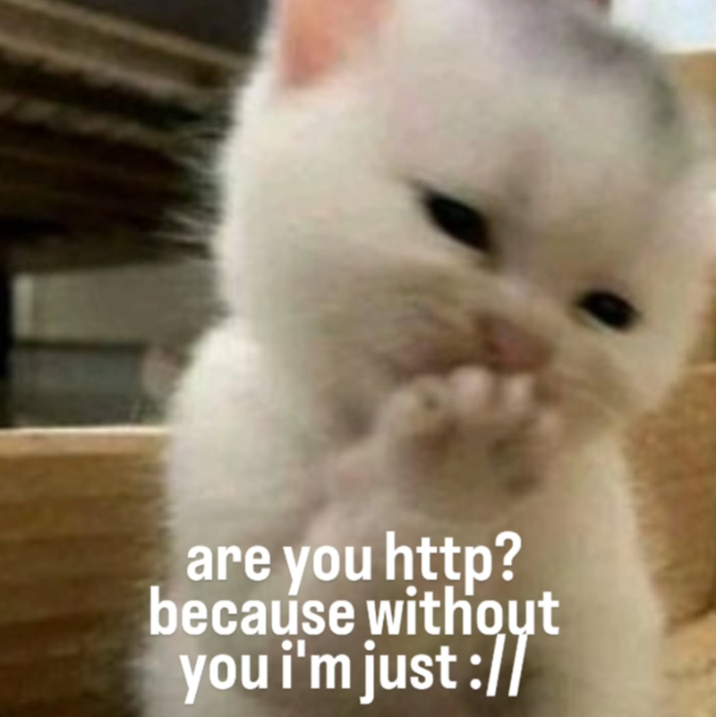 are you http? because without you i'm just ://