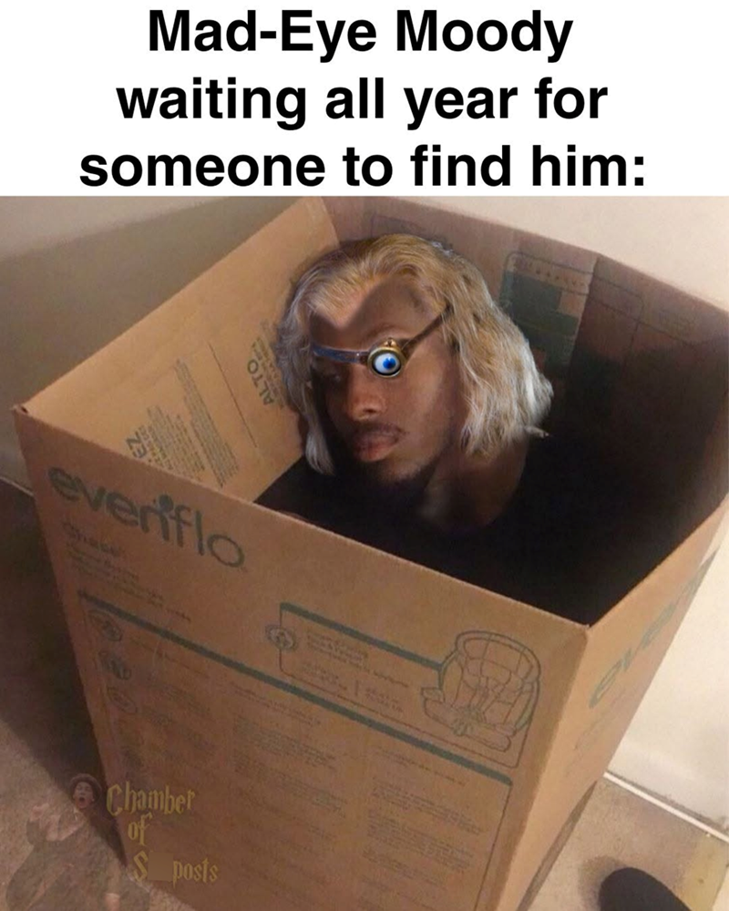 Mad-Eye Moody waiting all year for someone to find him: everflo Chamber of Sposts