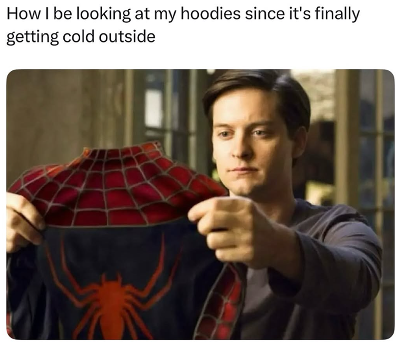 How I be looking at my hoodies since it's finally getting cold outside