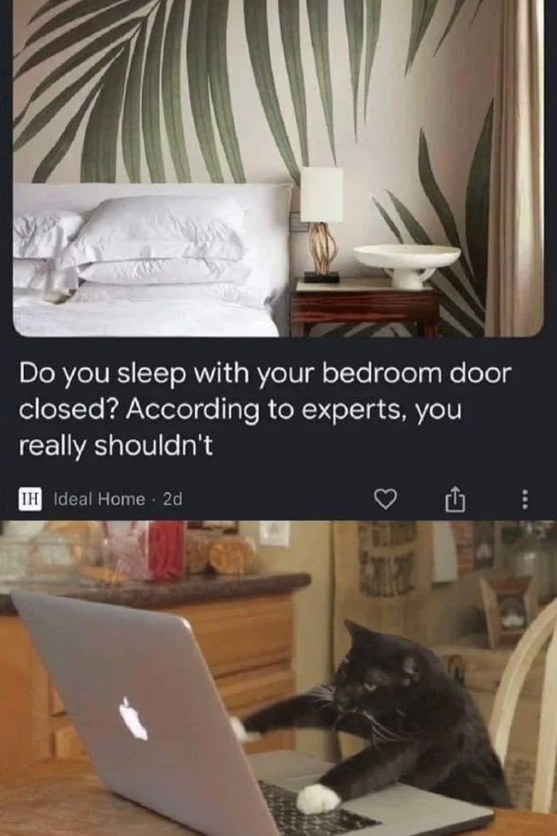Do you sleep with your bedroom door closed? According to experts, you really shouldn't IH Ideal Home 2d Cana