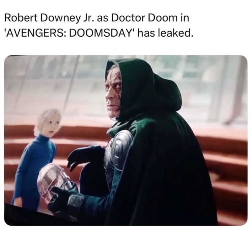 Robert Downey Jr. as Doctor Doom in 'AVENGERS: DOOMSDAY' has leaked.
