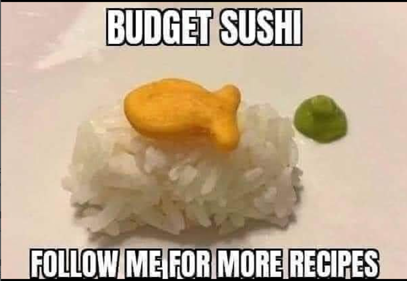 BUDGET SUSHI FOLLOW ME FOR MORE RECIPES