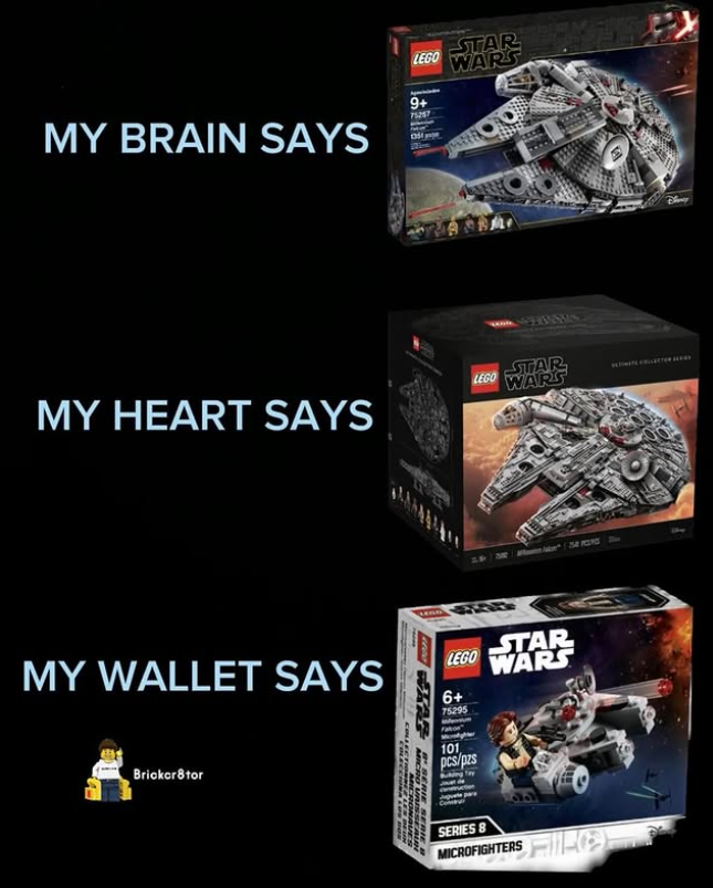MY BRAIN SAYS LEGO STAR WARS +6 MY HEART SAYS STAR LEGO WARS MY WALLET SAYS LEGO STAR WARS 6+ 75295 Brickcr8tor CRO UNISSEAUN 101 pcs/pzs Buking Toy SERIES MICROFIGHTERS