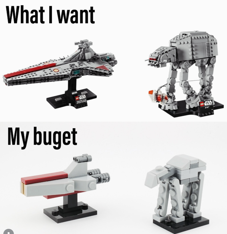 What I want My buget STAR WARE