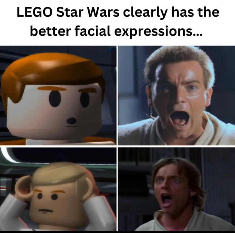 LEGO Star Wars clearly has the better facial expressions... T