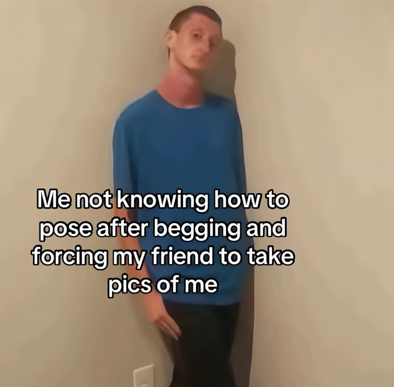 Me not knowing how to pose after begging and forcing my friend to take pics of me