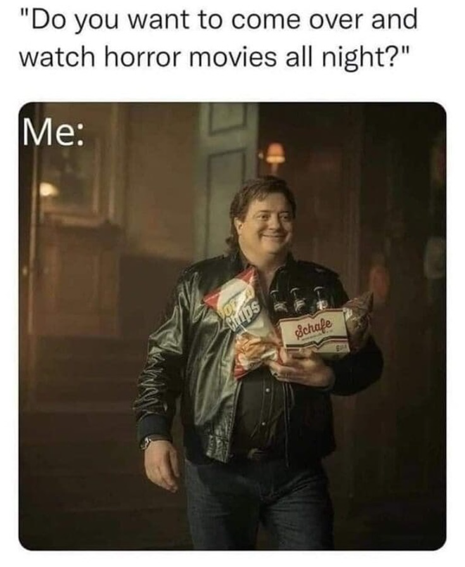 "Do you want to come over and watch horror movies all night?" Me: Chips Schafe BUX