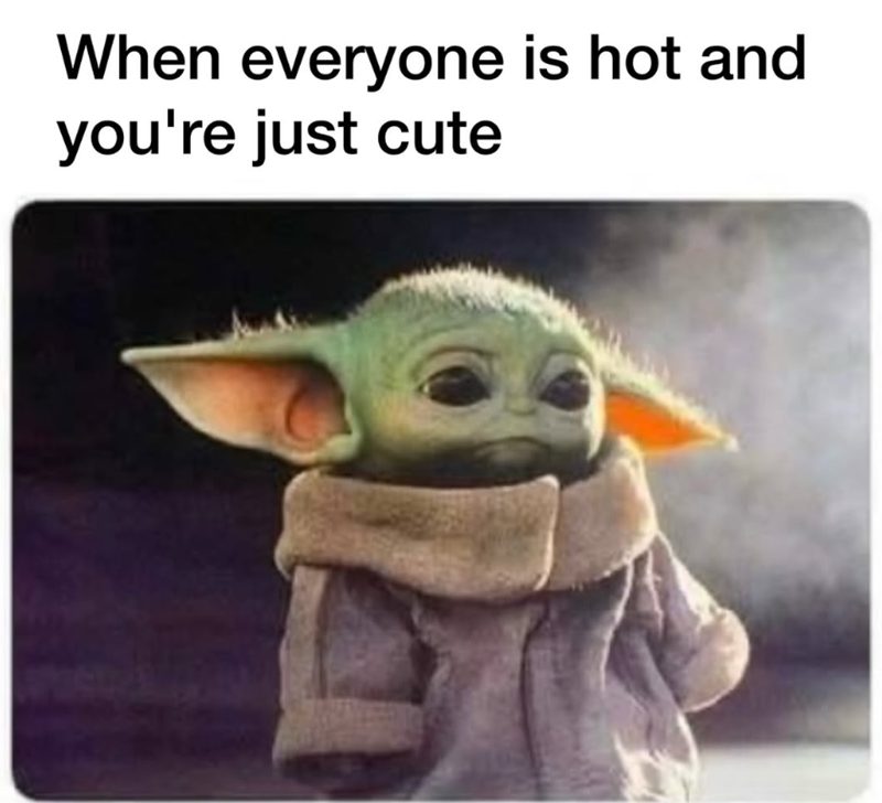 When everyone is hot and you're just cute