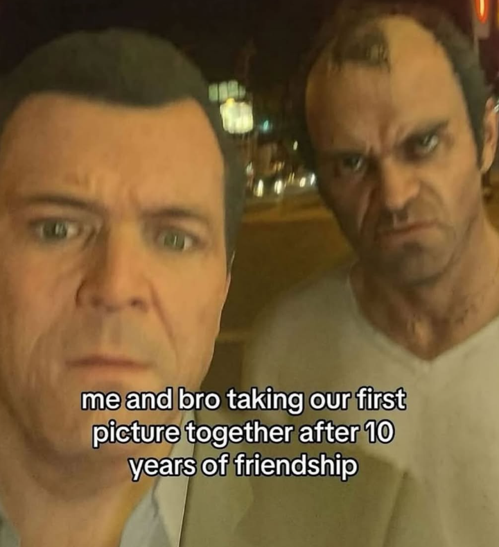 me and bro taking our first picture together after 10 years of friendship