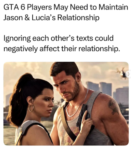 GTA 6 Players May Need to Maintain Jason & Lucia's Relationship Ignoring each other's texts could negatively affect their relationship.