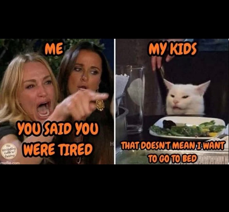 ME MY KIDS THE Hutchhiking Guide to Padding imaflip.com YOU SAID YOU WERE TIRED THAT DOESN'T MEAN I WANT TO GO TO BEDWALK