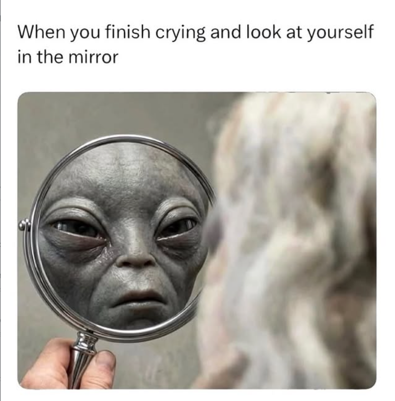 When you finish crying and look at yourself in the mirror