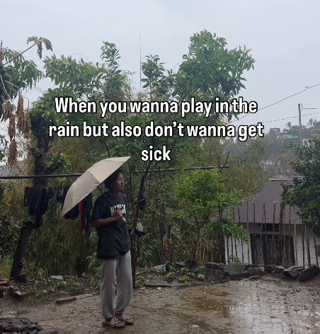 When you wanna play in the rain but also don't wanna get sick