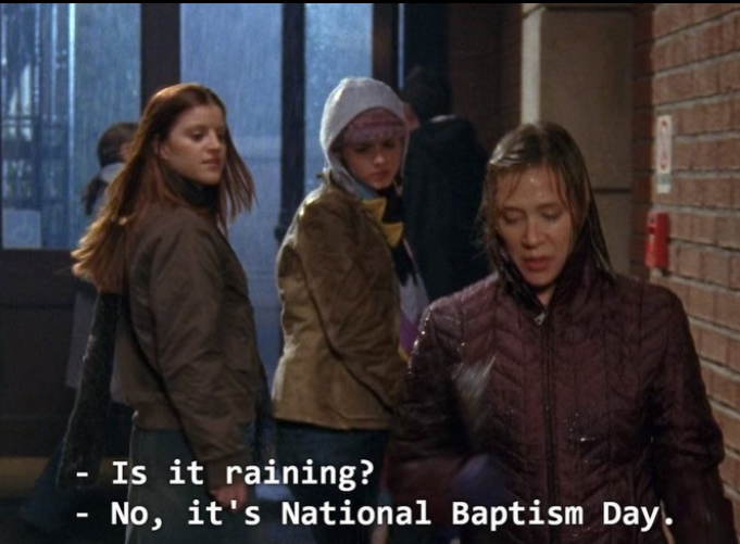 Is it raining? - No, it's National Baptism Day.