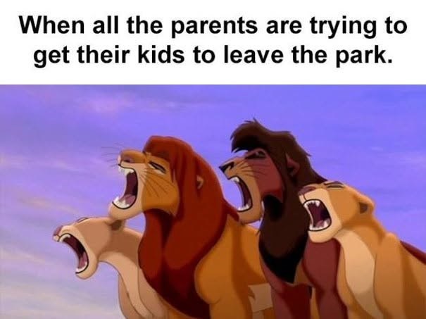When all the parents are trying to get their kids to leave the park.