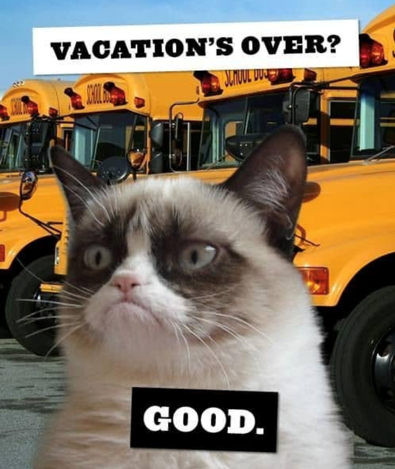 VACATION'S OVER? SCHOOL DU GOOD.