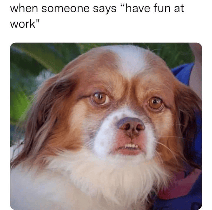 when someone says "have fun at work"
