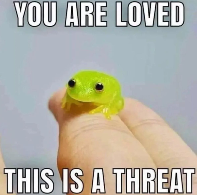 YOU ARE LOVED THIS IS A THREAT