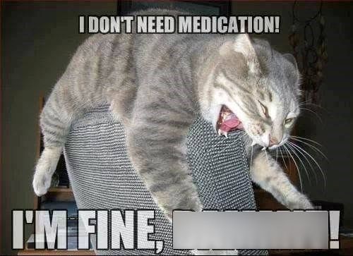 I DON'T NEED MEDICATION! I'M FINE.