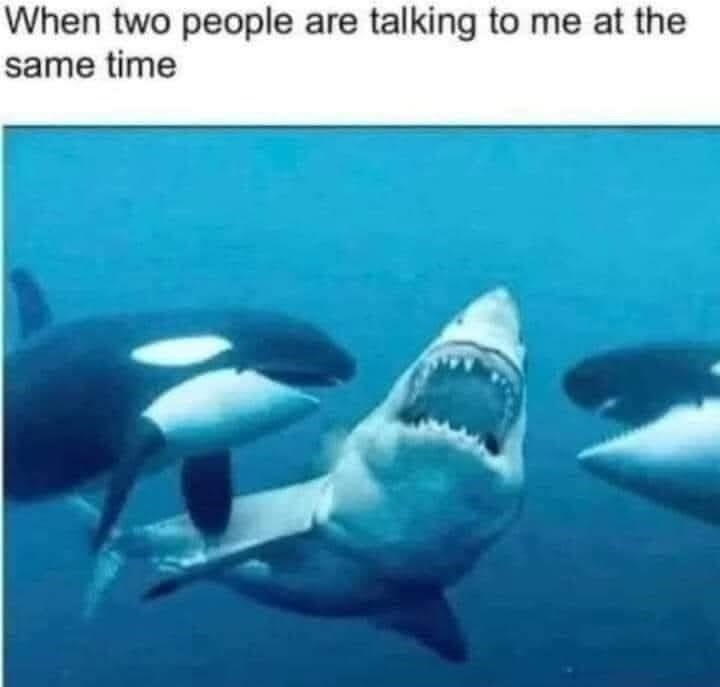 When two people are talking to me at the same time