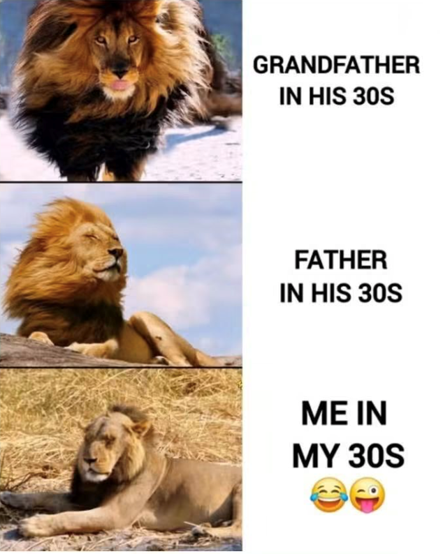 GRANDFATHER IN HIS 30S FATHER IN HIS 30S ME IN MY 30S