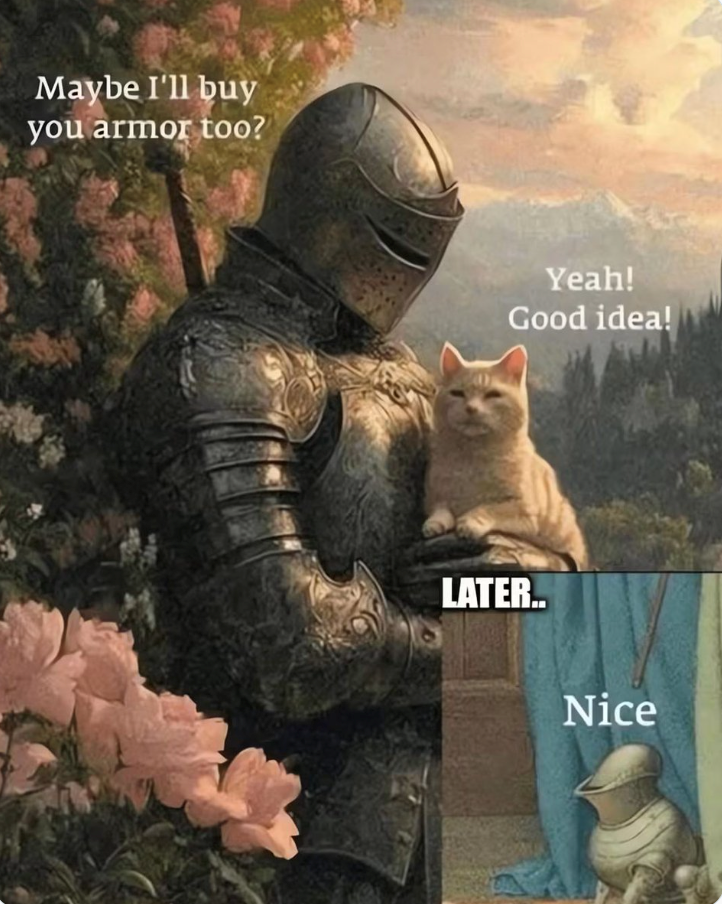 Maybe I'll buy you armor too? Yeah! Good idea! LATER.. Nice